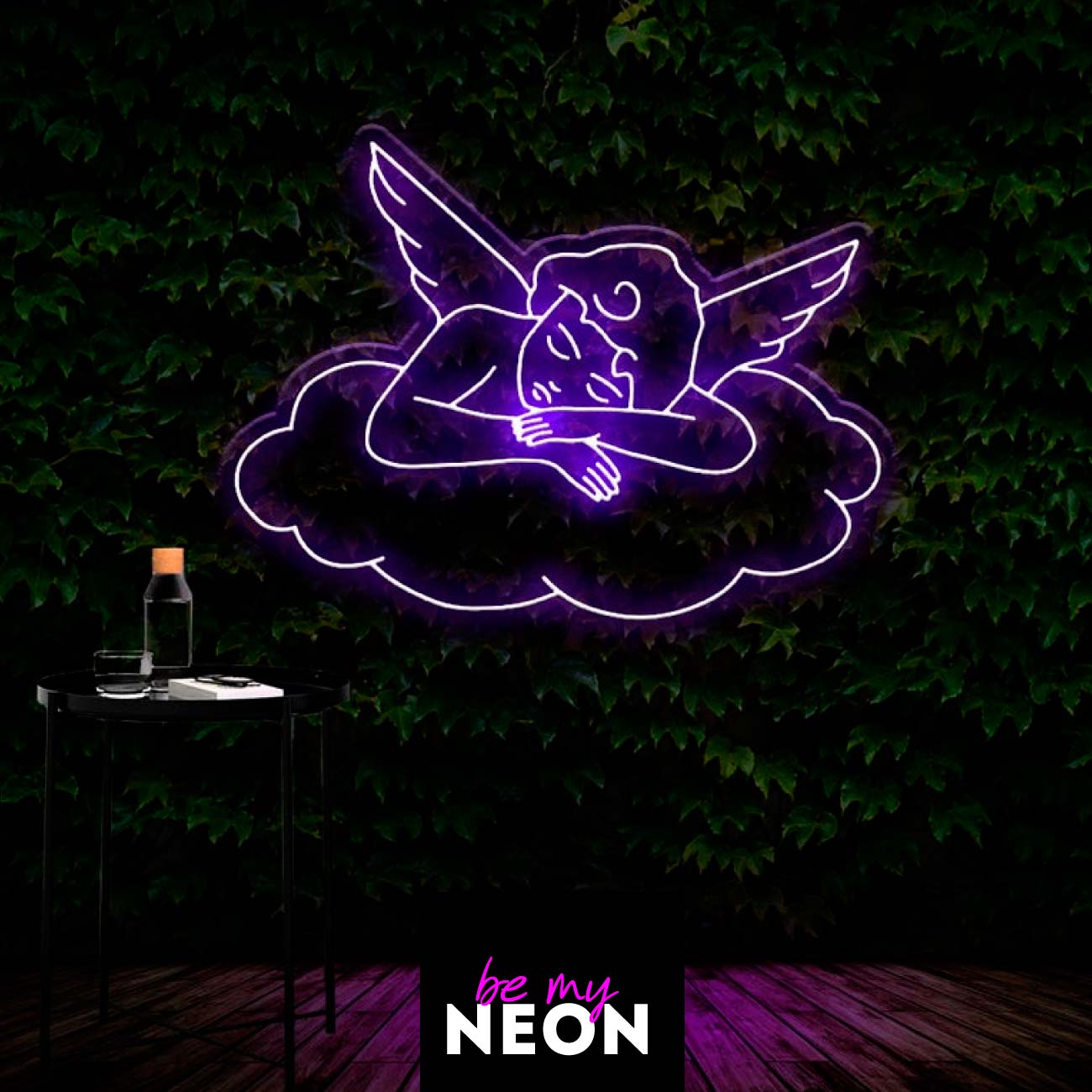 "Schlafender Engel" Leuchtmotiv aus LED Neon