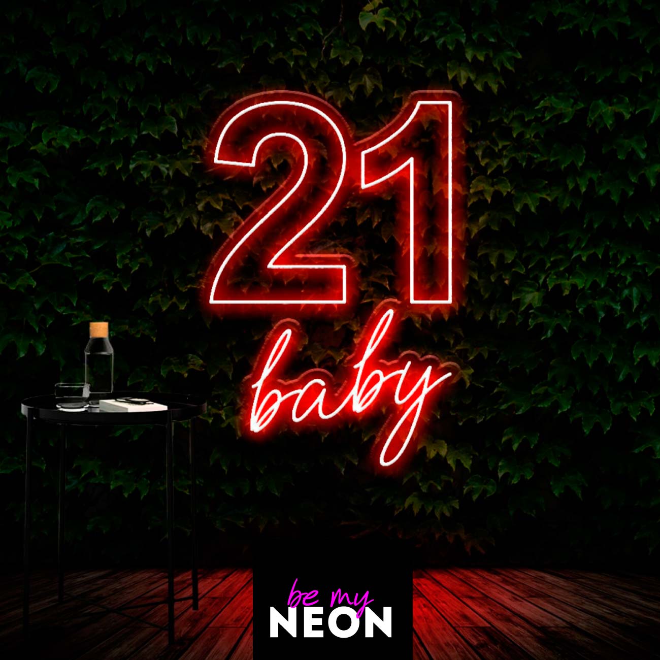 "21ster Geburtstag Baby" Leuchtschrift aus LED Neon