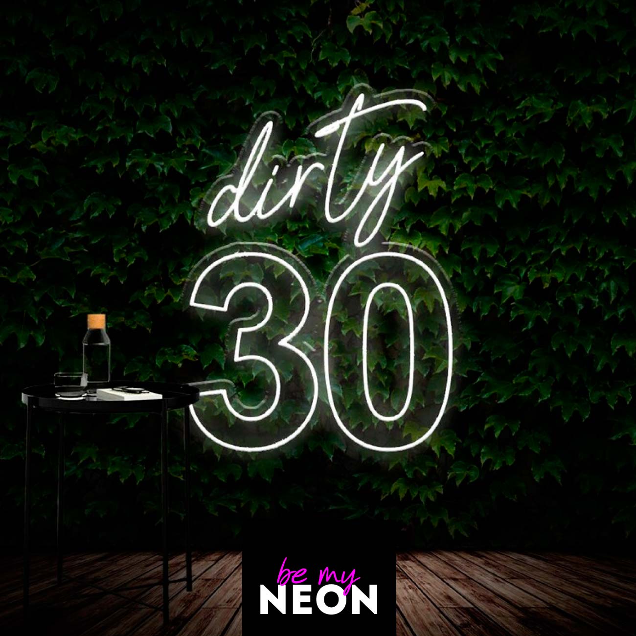 "Dirty Birthday - 30ster Geburtstag" Leuchtmotiv aus LED Neon