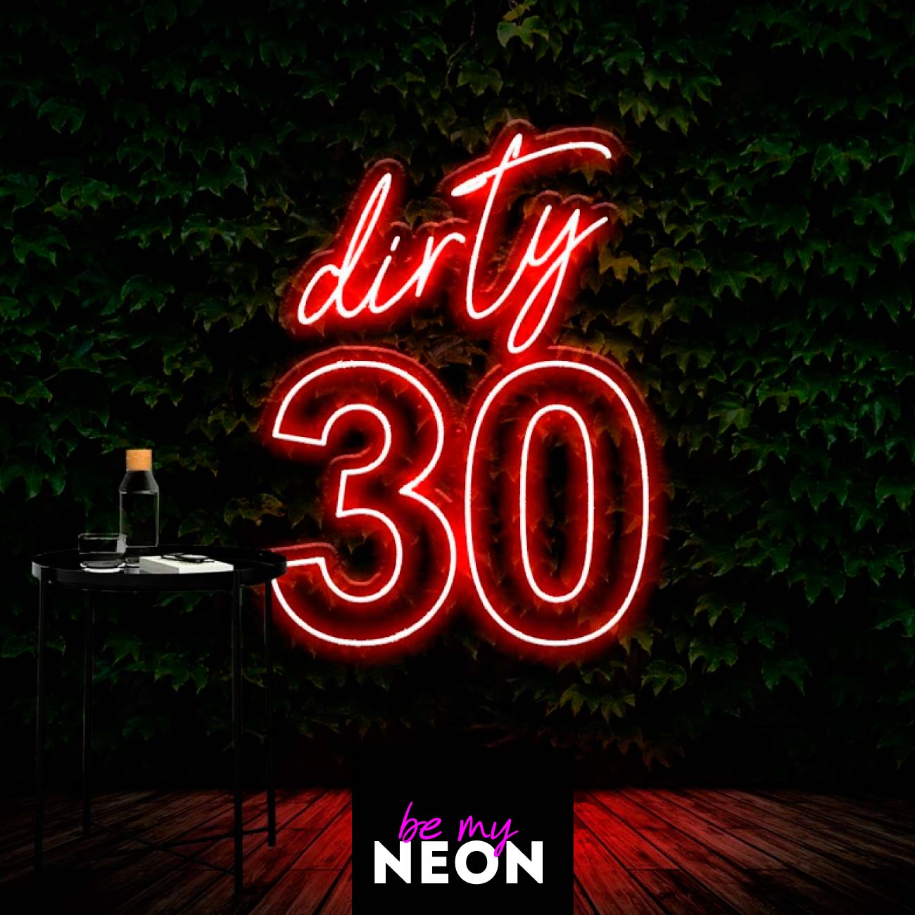 "Dirty Birthday - 30ster Geburtstag" Leuchtmotiv aus LED Neon