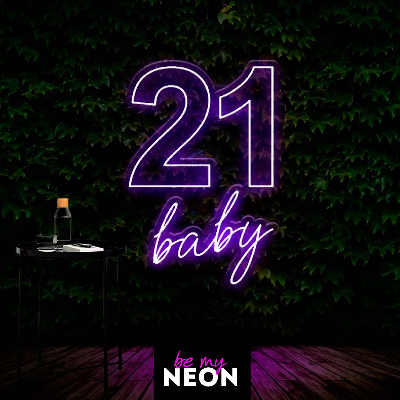 "21ster Geburtstag Baby" Leuchtschrift aus LED Neon