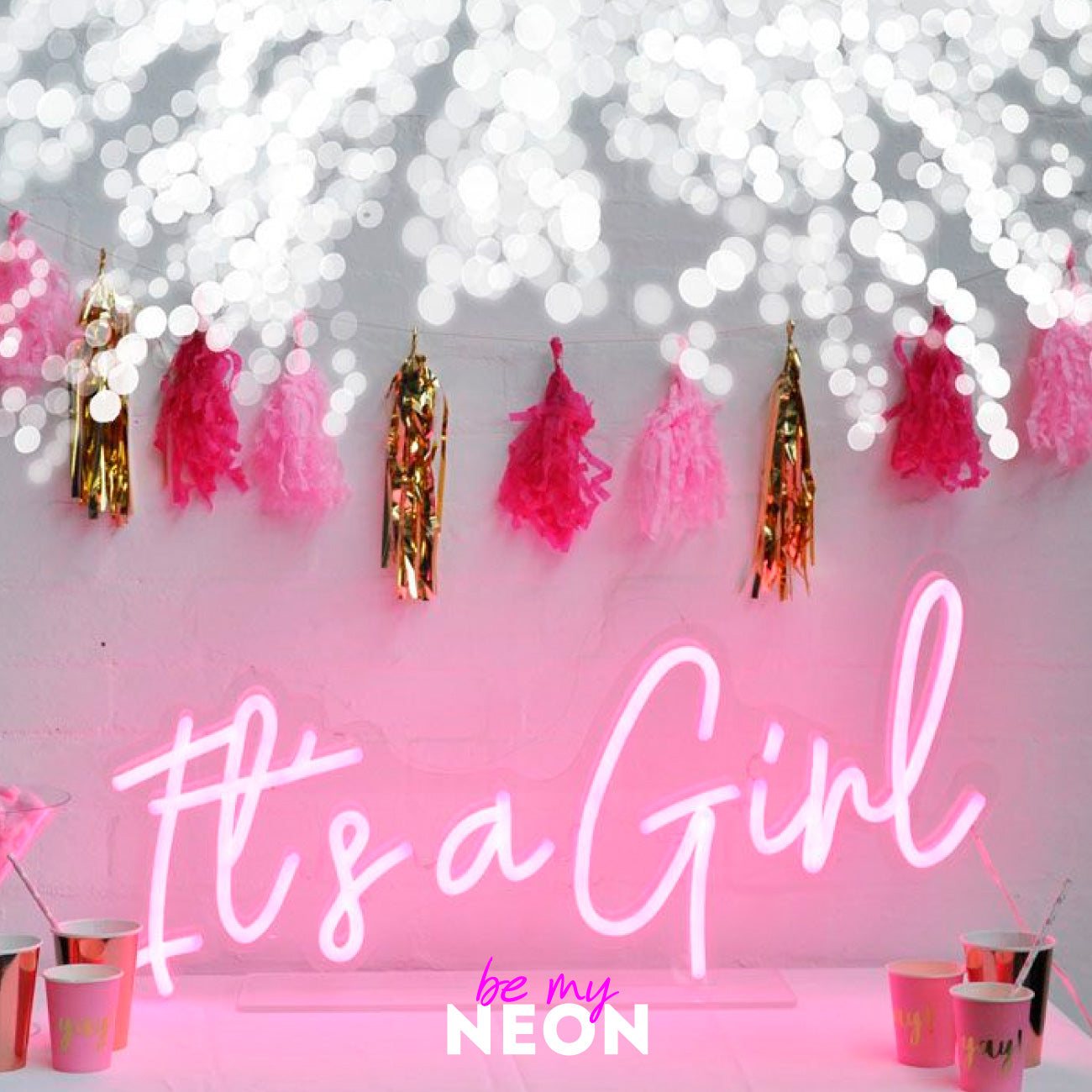 "it is a girl" Leuchtmotiv aus LED Neon