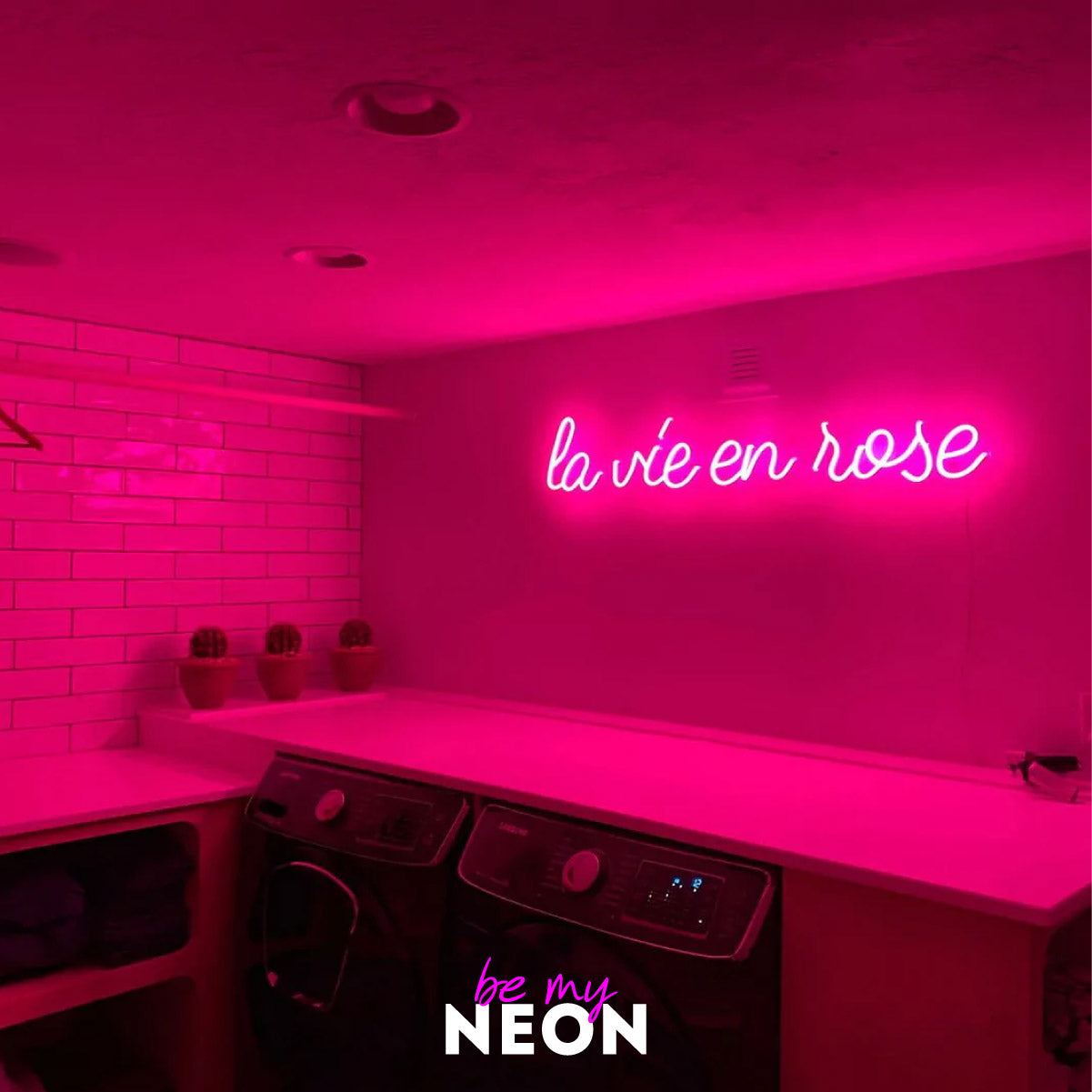 "la vie en rose" Leuchtmotiv aus LED Neon