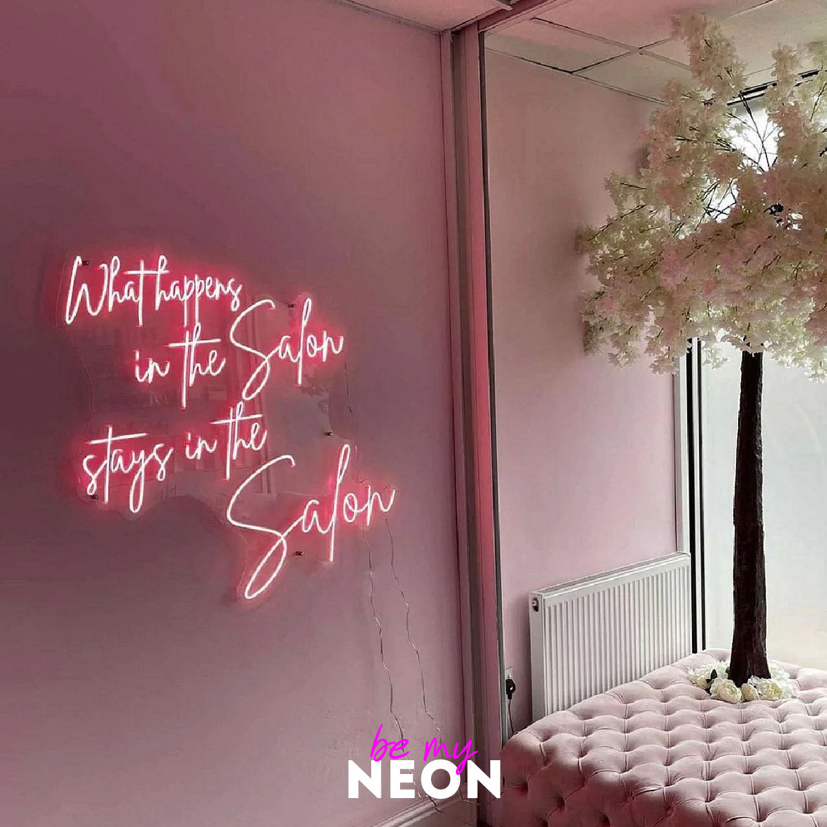 "What happens in the Salon stays in the Salon" LED Neonschild