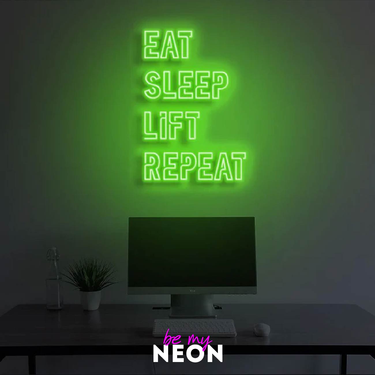 "Eat Sleep Lift Repeat" LED Neonschild