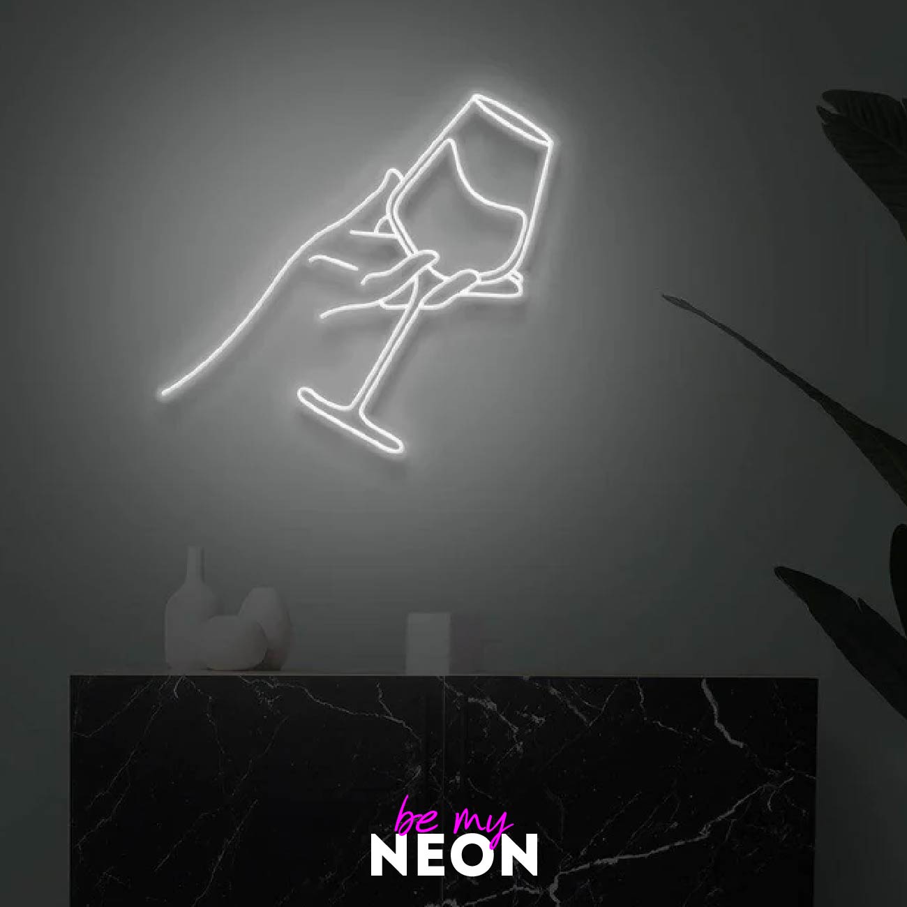 "Weinglas" LED Neonschild